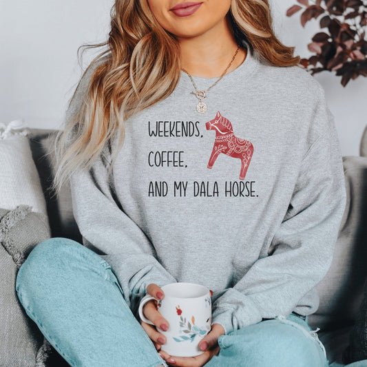 Dala Horse Sweatshirt, Dala Horse Gift, Funny Swedish Gift, Scandinavian Folk Art Gift, Norway, Norwegian, Swedish Horse Gift, Ancestry Gift